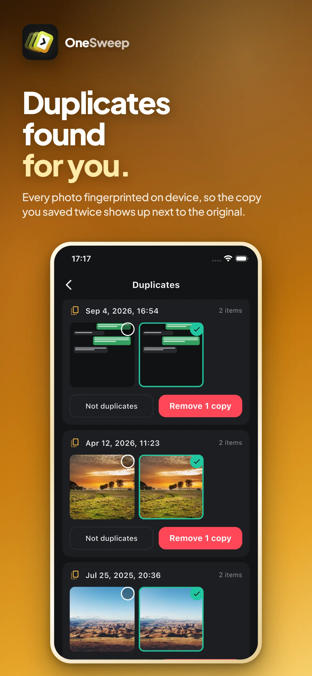 OneSweep: The copy you saved twice, beside the original
