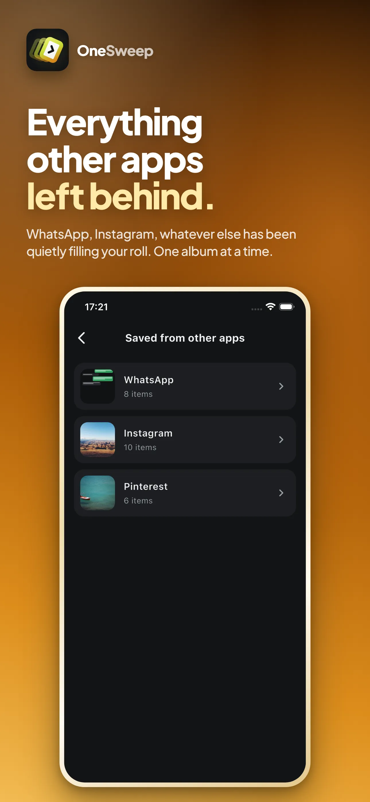 OneSweep: Whatever other apps left in your roll